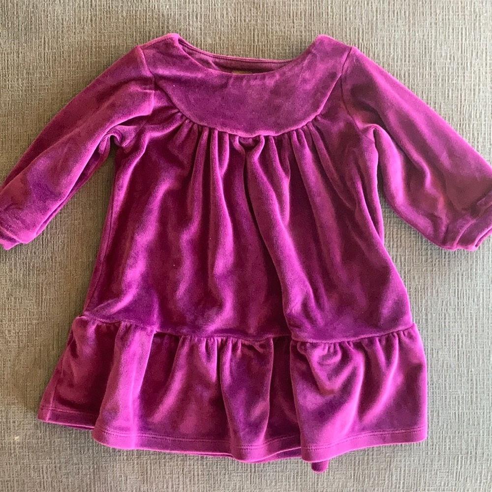 Girls long sleeve “velvet” look